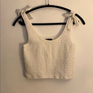 Tank top with tie shoulders